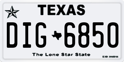 TX license plate DIG6850