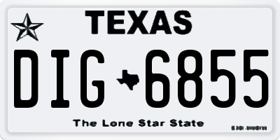 TX license plate DIG6855