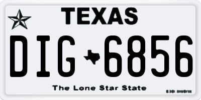 TX license plate DIG6856