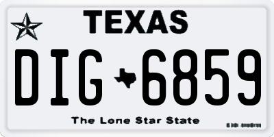 TX license plate DIG6859