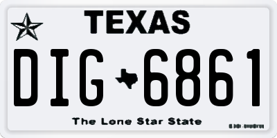 TX license plate DIG6861