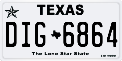 TX license plate DIG6864