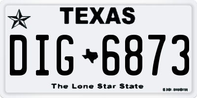 TX license plate DIG6873