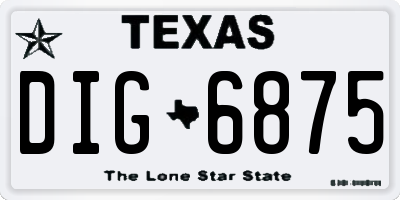 TX license plate DIG6875