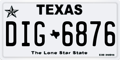 TX license plate DIG6876