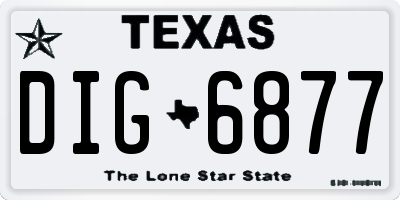 TX license plate DIG6877