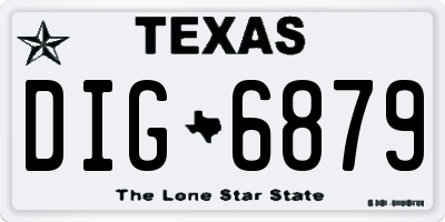 TX license plate DIG6879