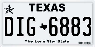 TX license plate DIG6883