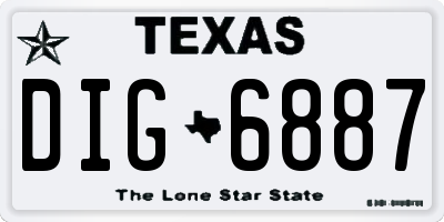 TX license plate DIG6887