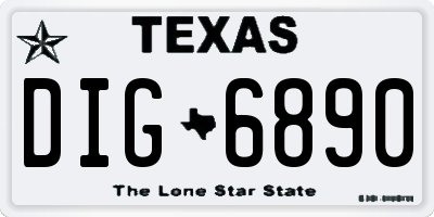 TX license plate DIG6890