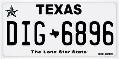 TX license plate DIG6896