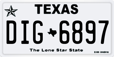 TX license plate DIG6897