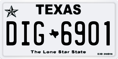 TX license plate DIG6901