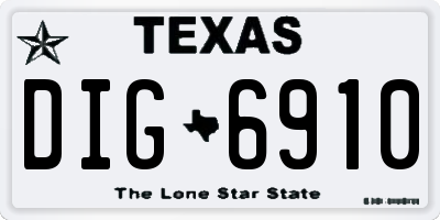 TX license plate DIG6910