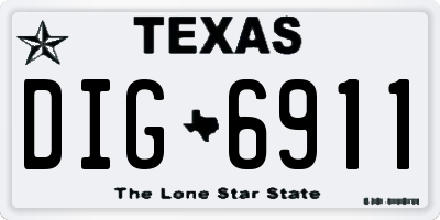 TX license plate DIG6911