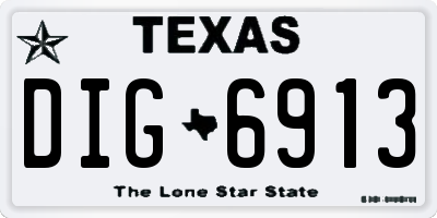 TX license plate DIG6913