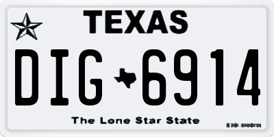 TX license plate DIG6914