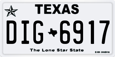 TX license plate DIG6917