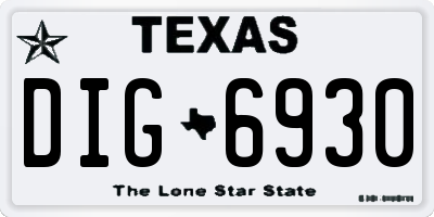 TX license plate DIG6930