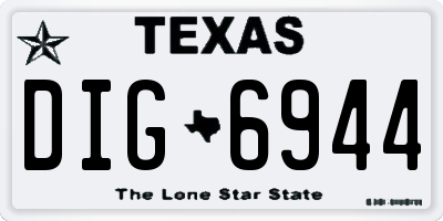 TX license plate DIG6944