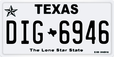 TX license plate DIG6946