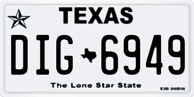 TX license plate DIG6949