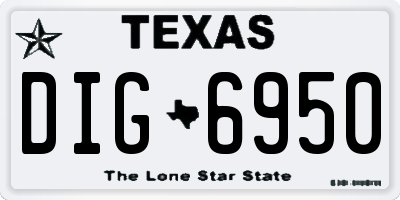 TX license plate DIG6950