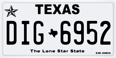 TX license plate DIG6952