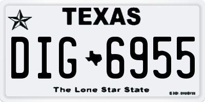TX license plate DIG6955
