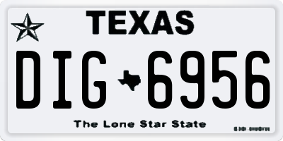 TX license plate DIG6956
