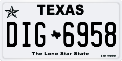 TX license plate DIG6958