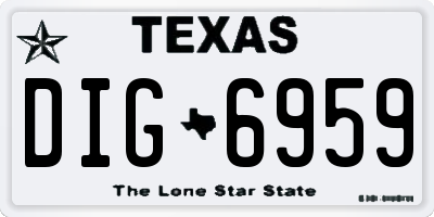 TX license plate DIG6959