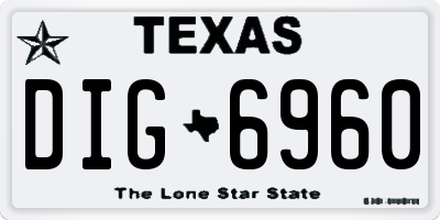 TX license plate DIG6960