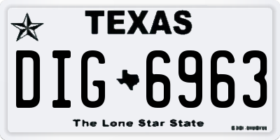 TX license plate DIG6963