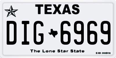 TX license plate DIG6969