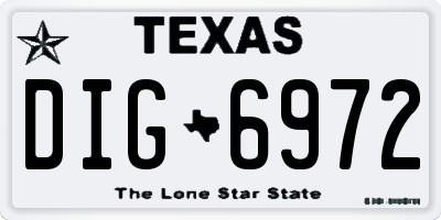 TX license plate DIG6972