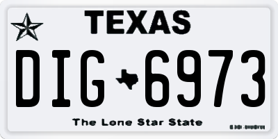 TX license plate DIG6973