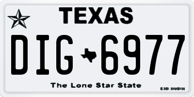 TX license plate DIG6977