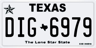 TX license plate DIG6979