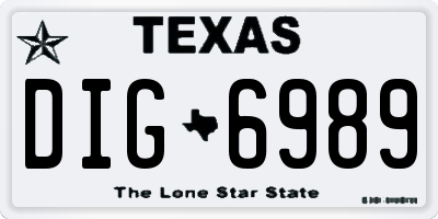 TX license plate DIG6989