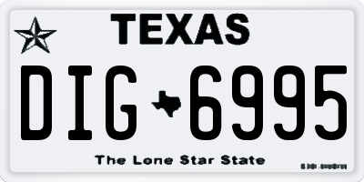 TX license plate DIG6995