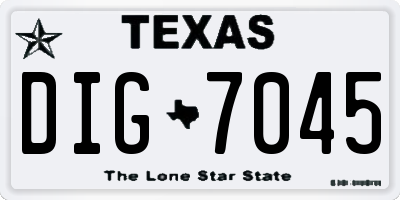 TX license plate DIG7045