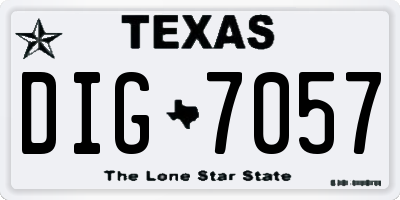 TX license plate DIG7057