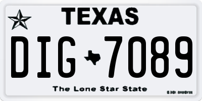TX license plate DIG7089