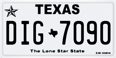TX license plate DIG7090