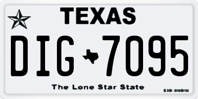 TX license plate DIG7095