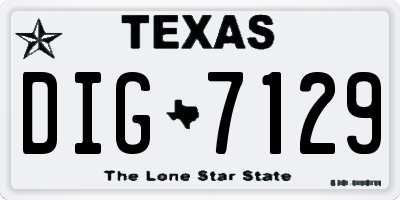 TX license plate DIG7129