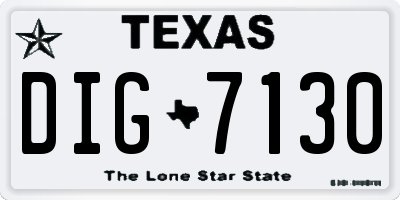 TX license plate DIG7130