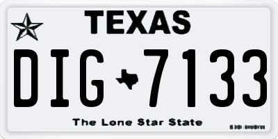 TX license plate DIG7133