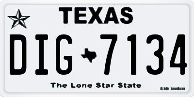 TX license plate DIG7134